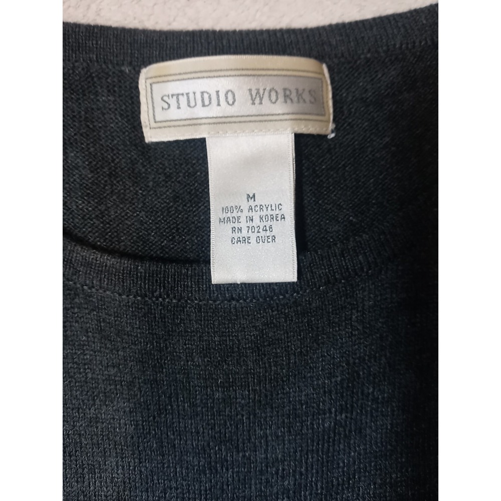 Vintage Studio Works T Shirt Women's Size Medium Top Short Sleeve Dark Gray - Picture 5 of 7